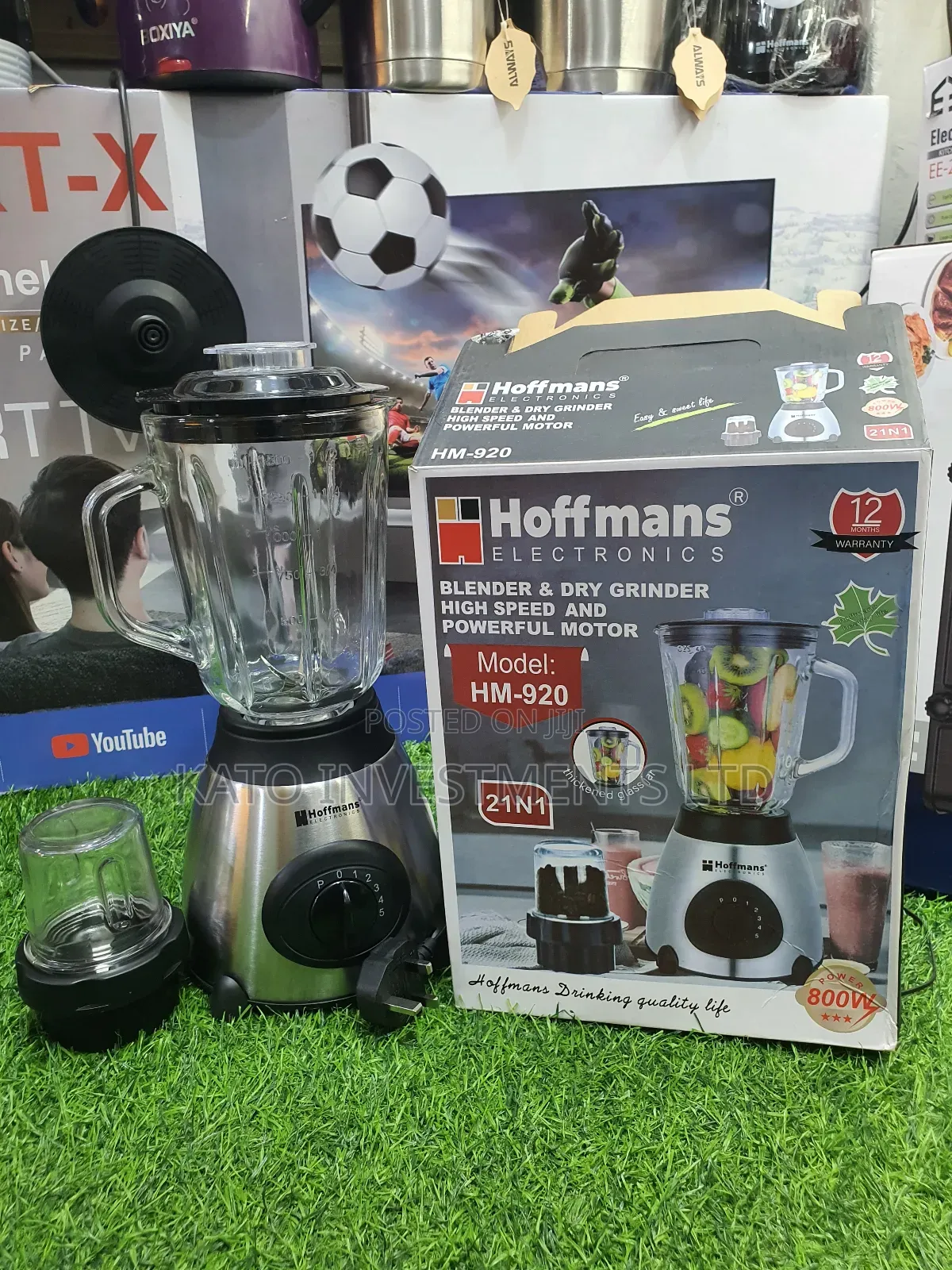 Hoffmans Hard Glass Jar Juice Extractor Blender
