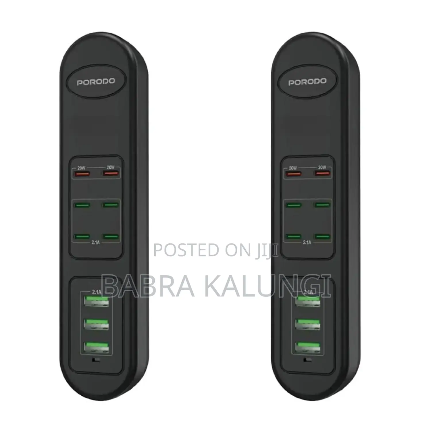 Porodo 50w Multi-Port Usb Charging Hub 6 Port Usb-C - Black