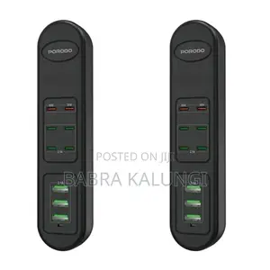 Porodo 50w Multi-Port Usb Charging Hub 6 Port Usb-C - Black