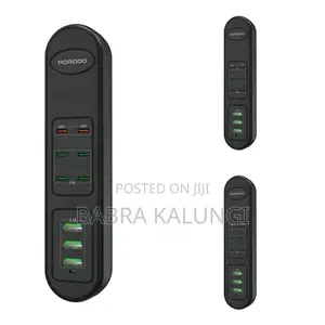 Porodo 50w Multi-Port Usb Charging Hub 6 Port Usb-C - Black