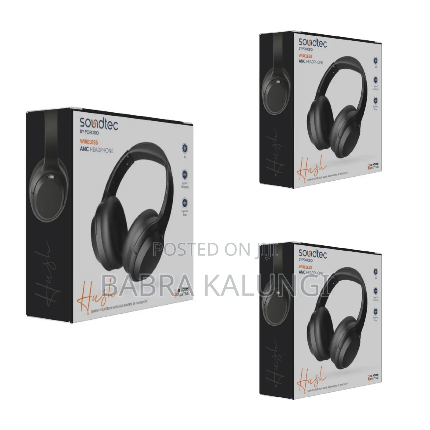 Porodo Soundtec Hush Wireless Over-Ear Headphone
