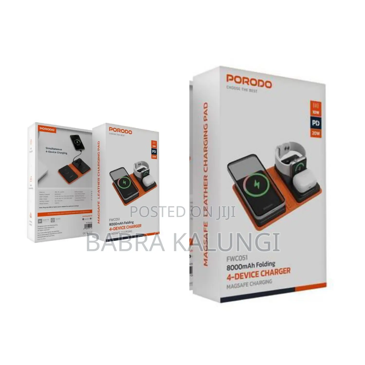 Porodo 8000mah Folding 4-Device Charger