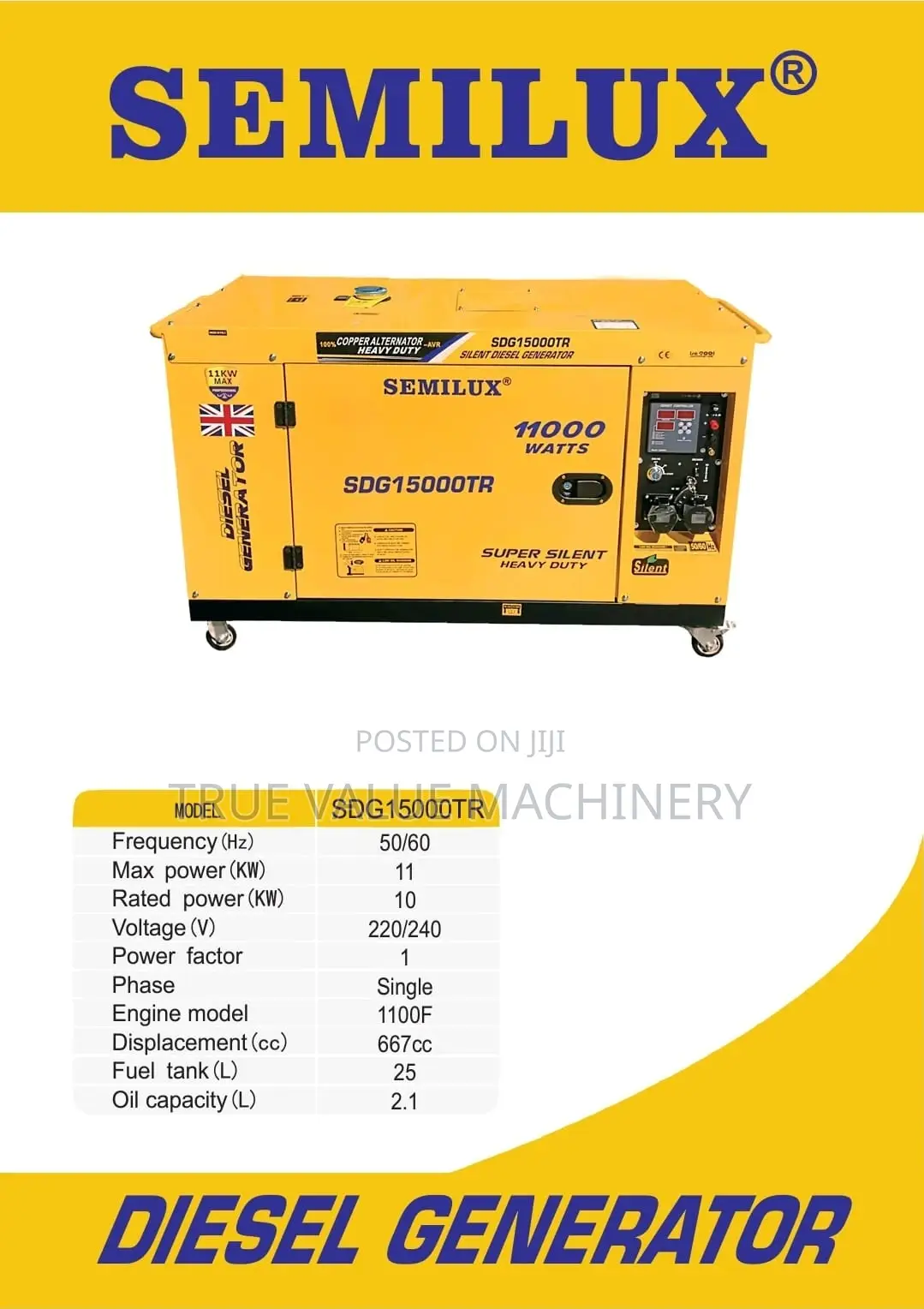 11kw Super Silent Generator Set Semilux