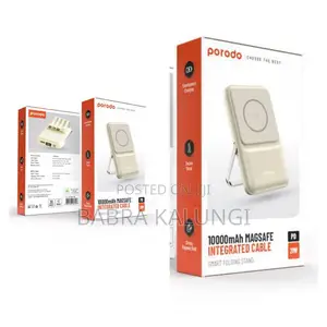 Photo - Porodo 10000mah Magsafe Integrated Cables. Pd-Pbfch039-Bk