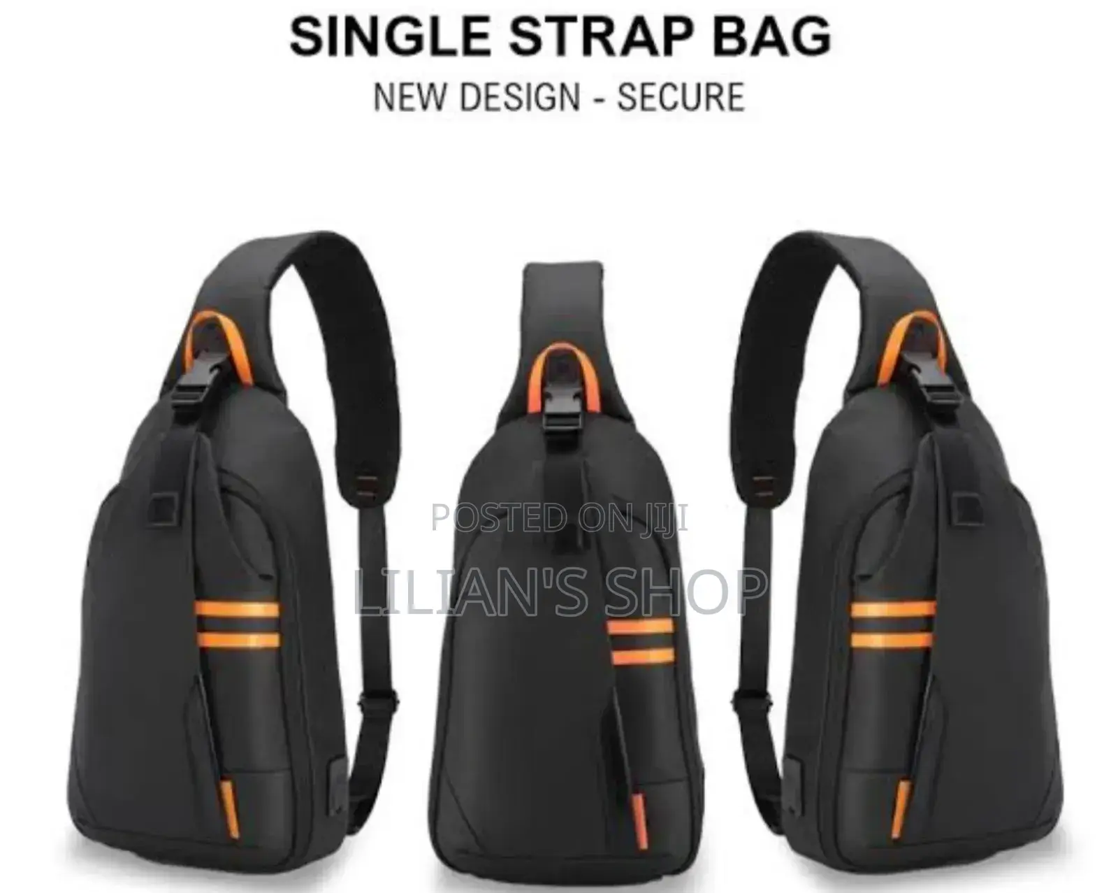 Porodo Gaming Water-resistant Pu Sling Bag With Usb-c Port