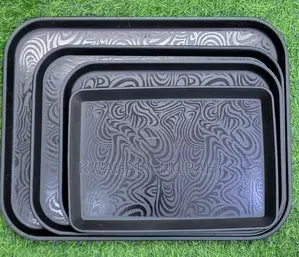 4 Piece of Rubber Non- Slip Serving Trays