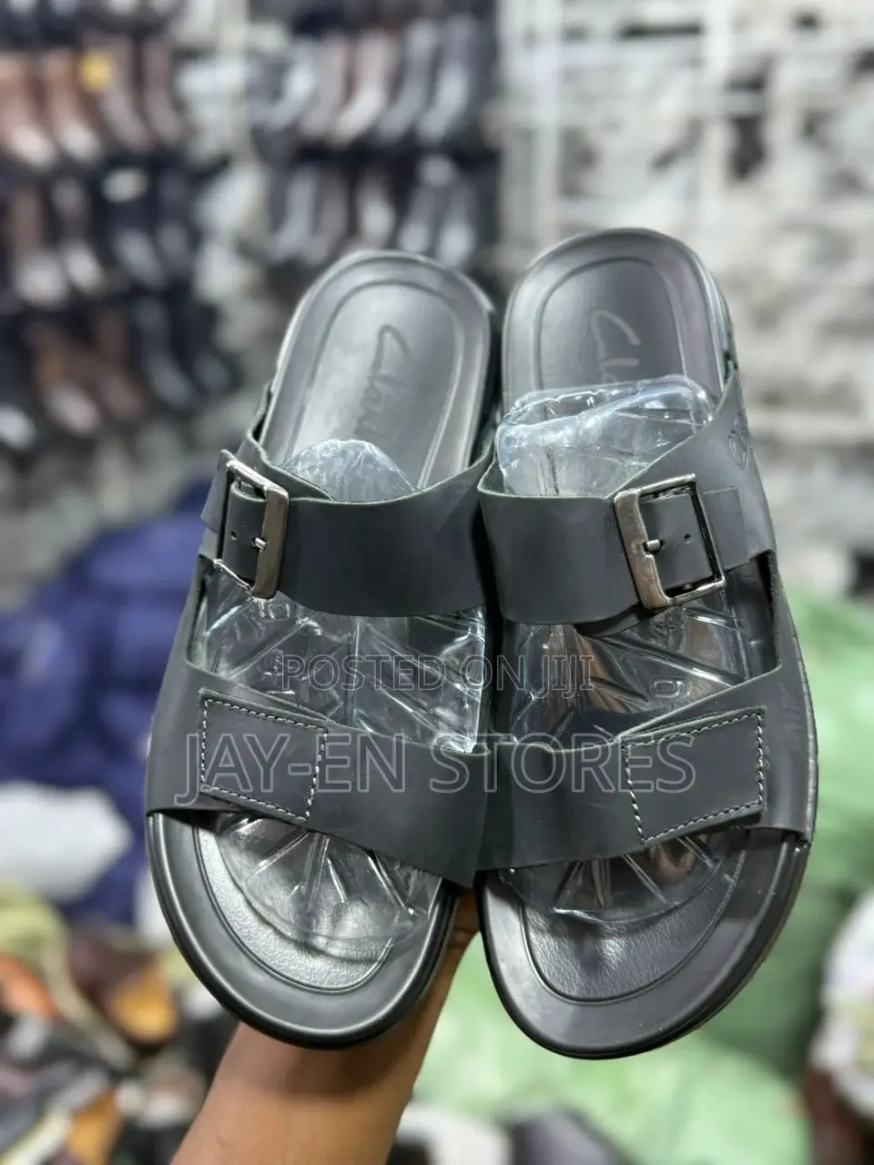 Black Clark’S Open Shoes