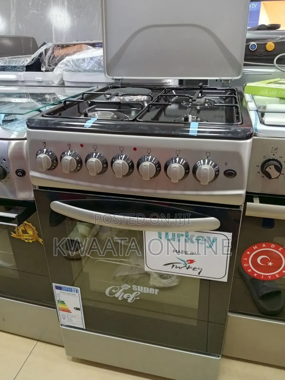 Super Chef 3 Gas + 1 Electric Cooker With Timer and Grill