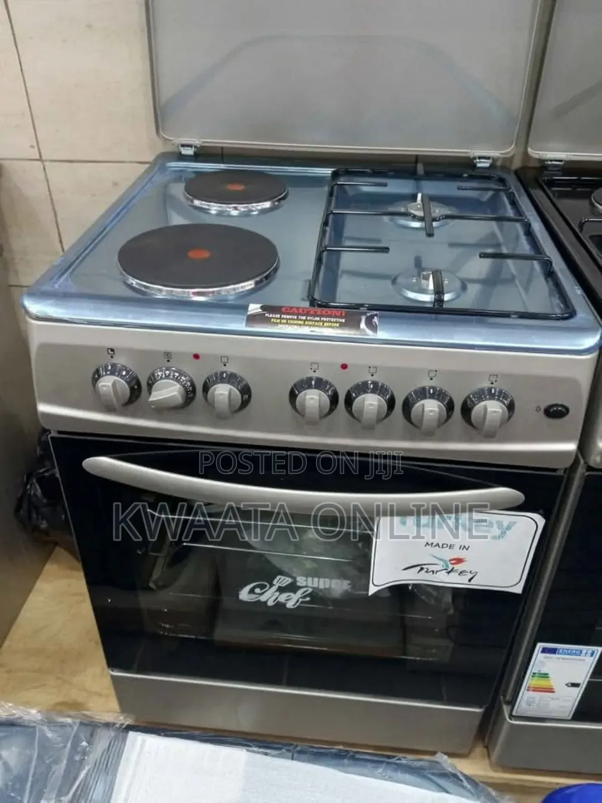 Super Chef 3 Gas + 1 Electric Cooker With Timer and Grill