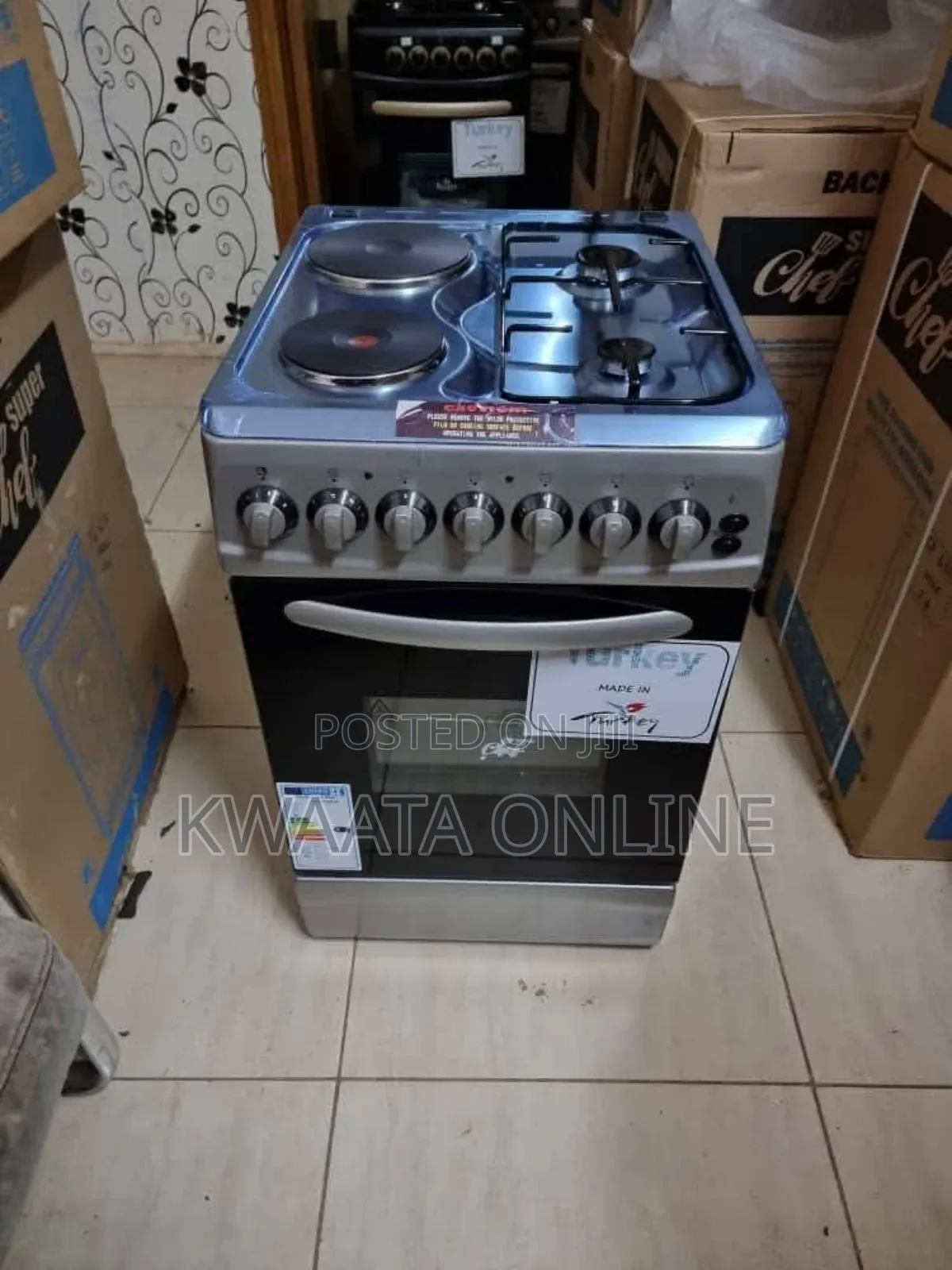 Super Chef 3 Gas + 1 Electric Cooker With Timer and Grill