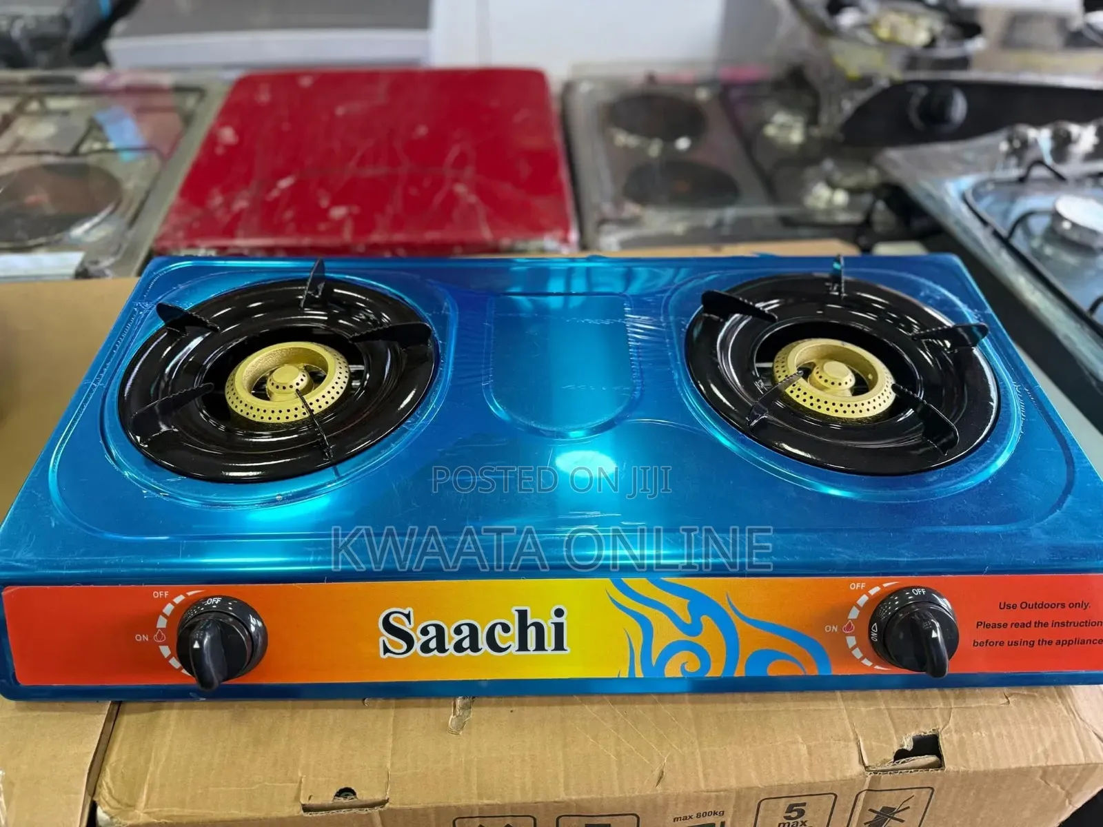 Saachi Gas Stove With Stainless Steel Top and 2 Burners