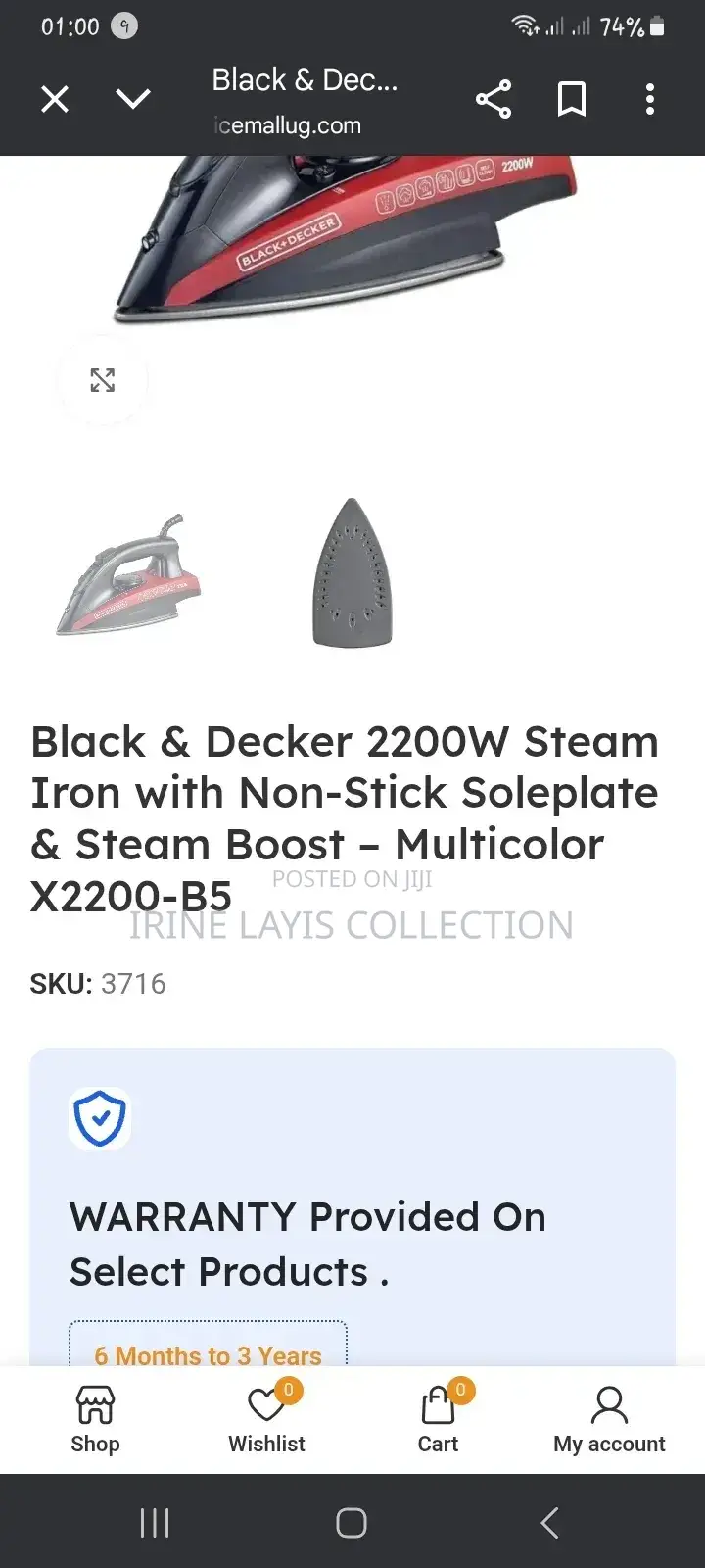 Black +  Decor Steam Iron
