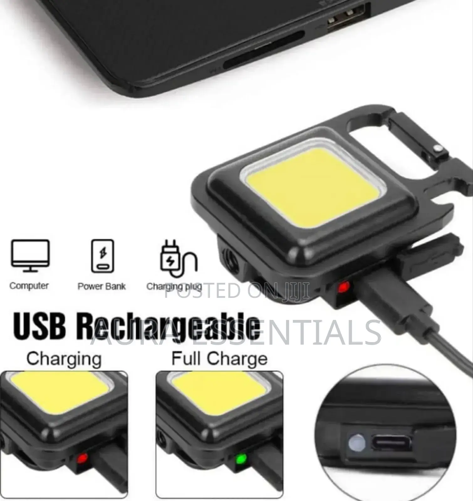 Cob Small Flashlights 500 Lumens Bright Rechargeable
