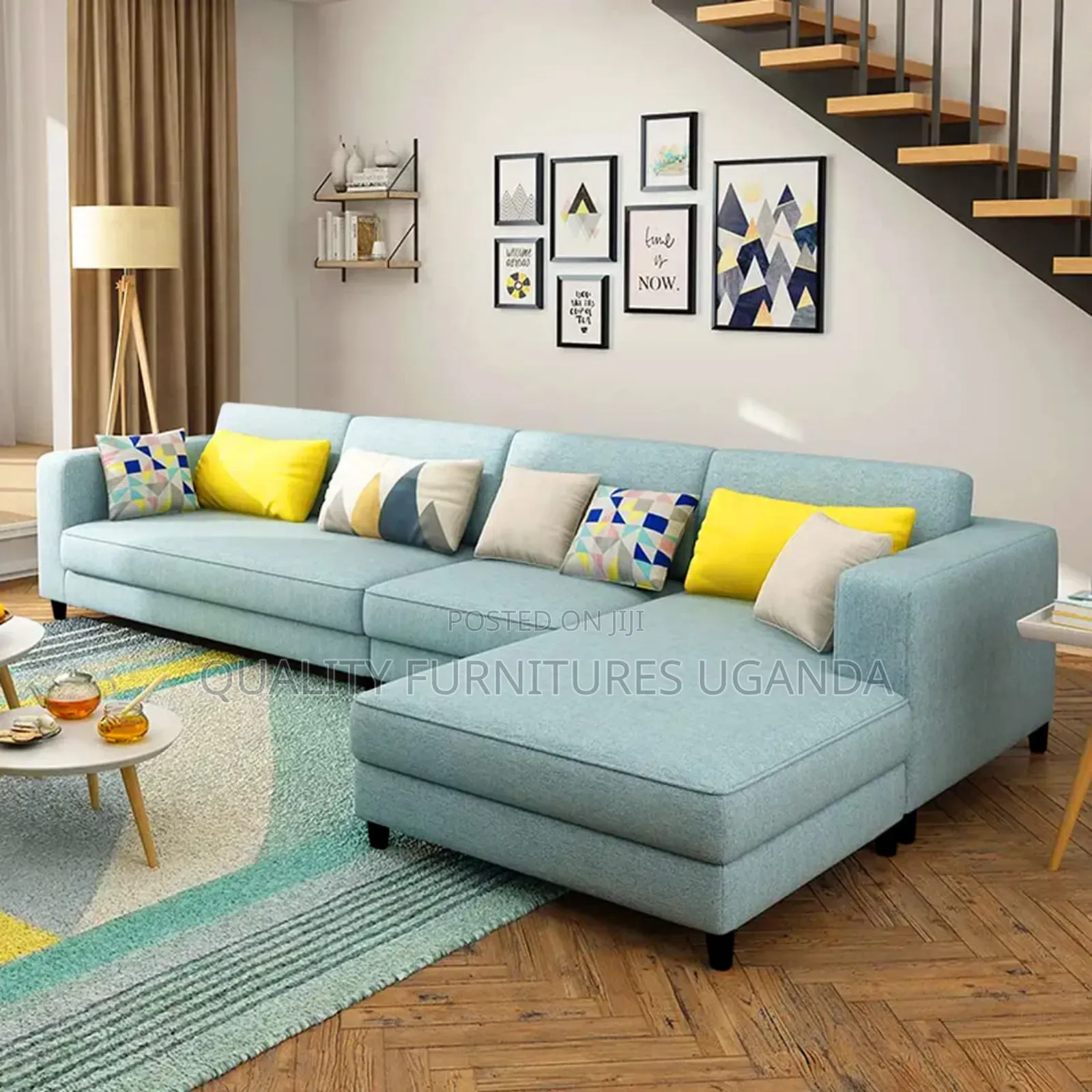 6 Sitter Black Stand Sofa Bed