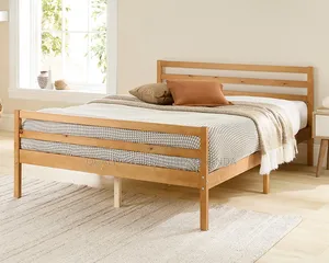 Wooden Varnished Bed in 5x6