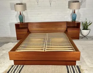 5x6 Coffee Brown Wooden Bed