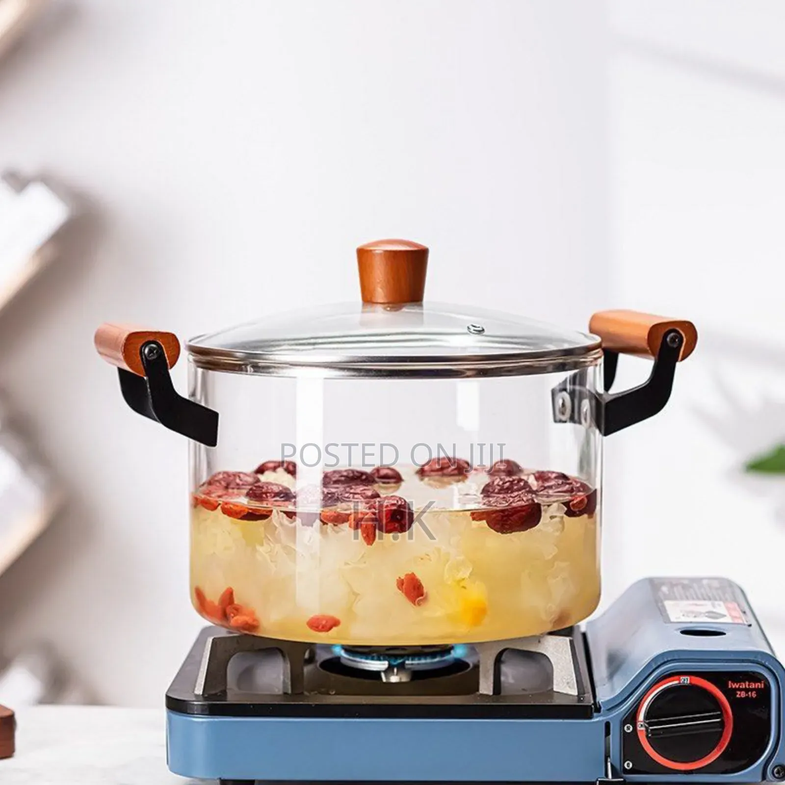 5.5l Transparent Glass Cooking Pot