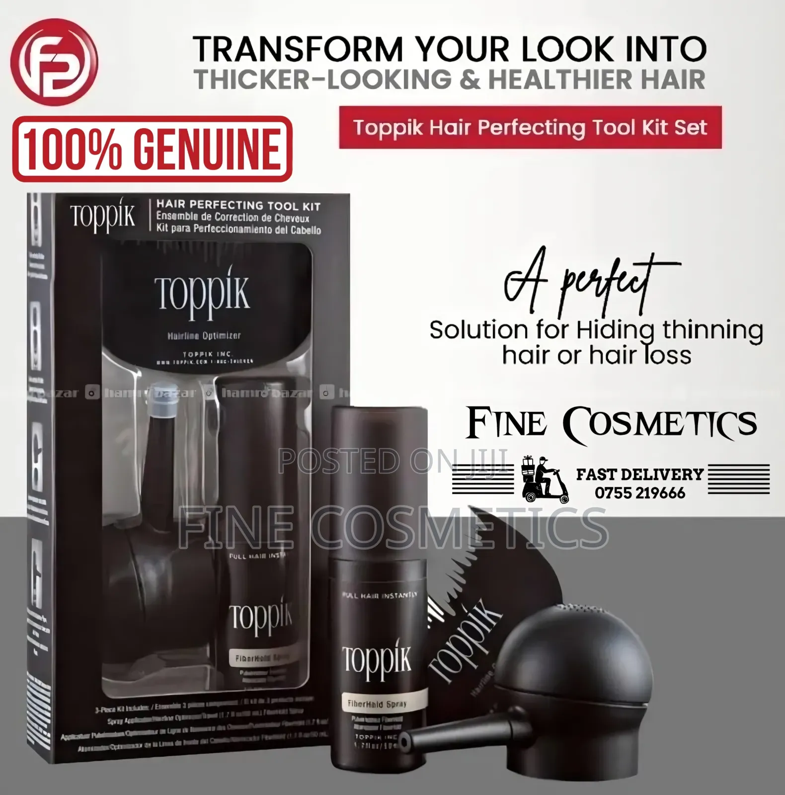 Toppik Hair Building Perfecting Kit for Hair Loss + Thinning