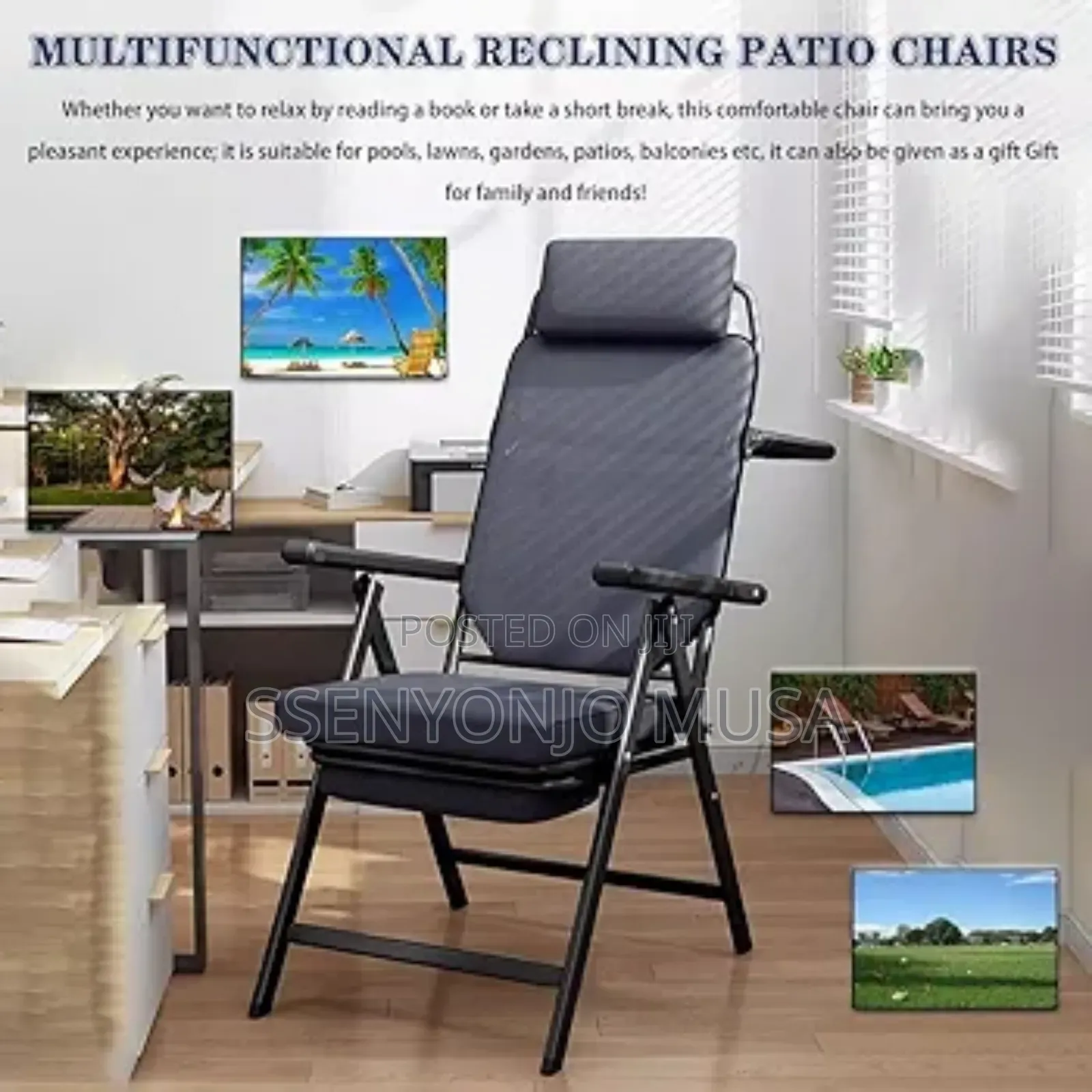 Foldable Ergonomic Office Chair With Recliner and Footrest