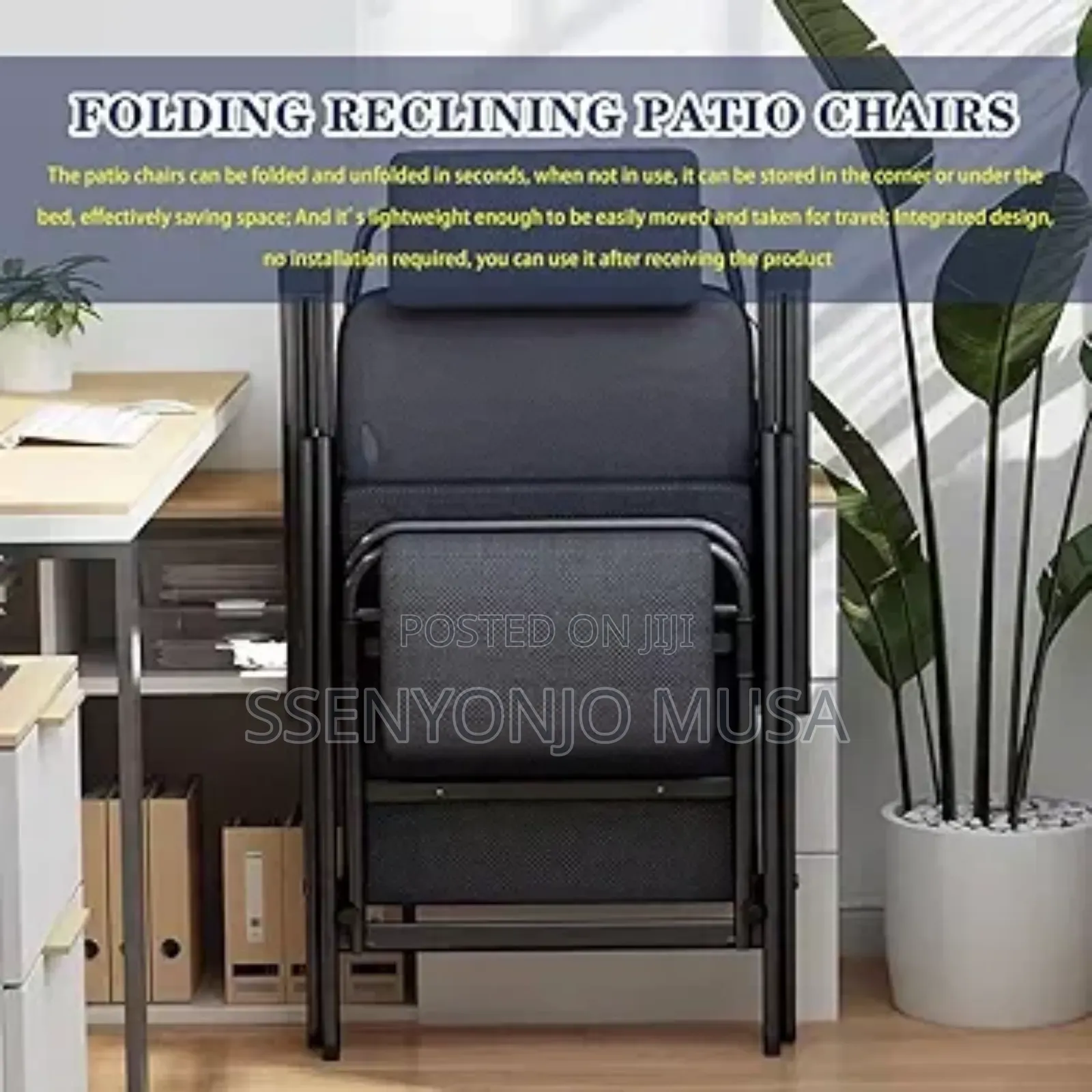 Foldable Ergonomic Office Chair With Recliner and Footrest