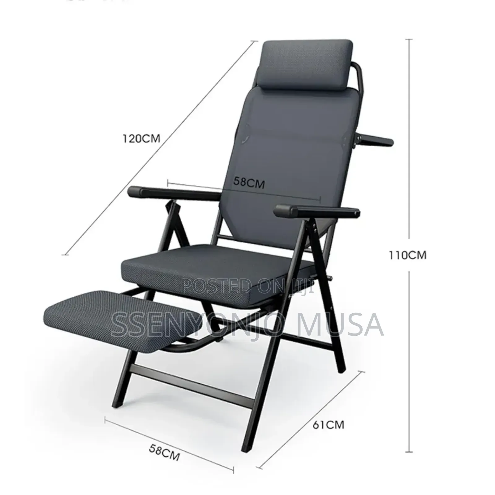 Foldable Ergonomic Office Chair With Recliner and Footrest