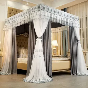 Luxurious 4 Stand Mosquito Net With Curtain 5x6/6x6