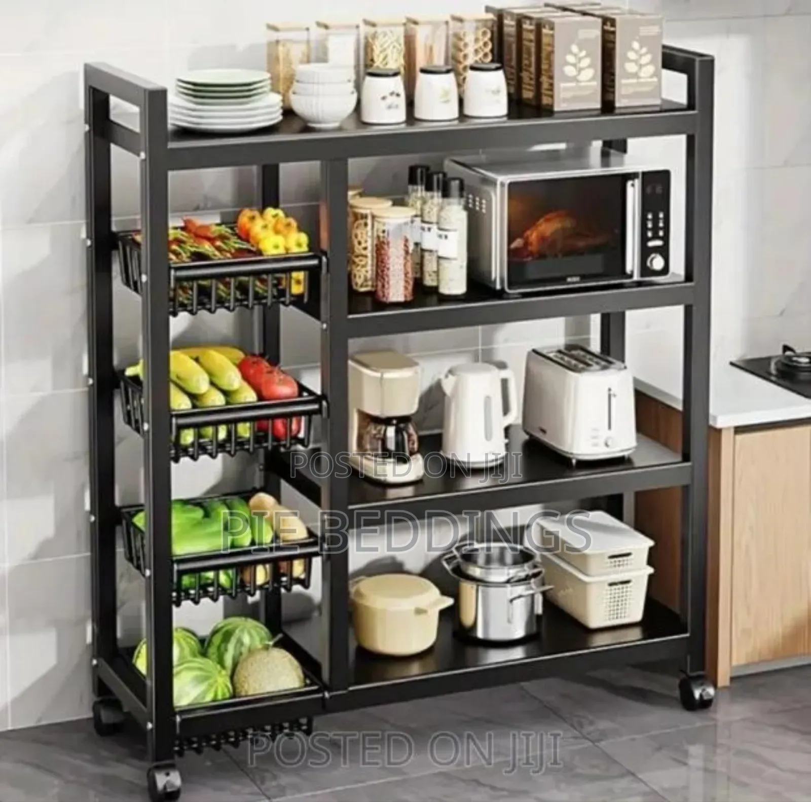 Metallic and Open Kitchen Rack