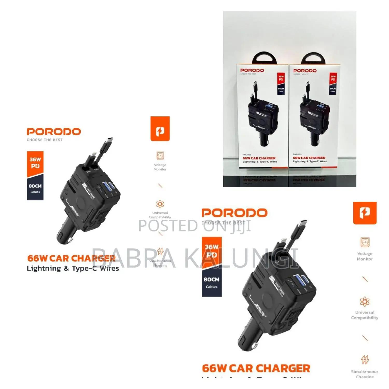 Portable Porodo Car Charger