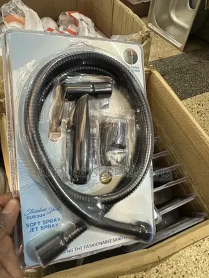 Shataf or Bidet Sprayer in Black and Silver