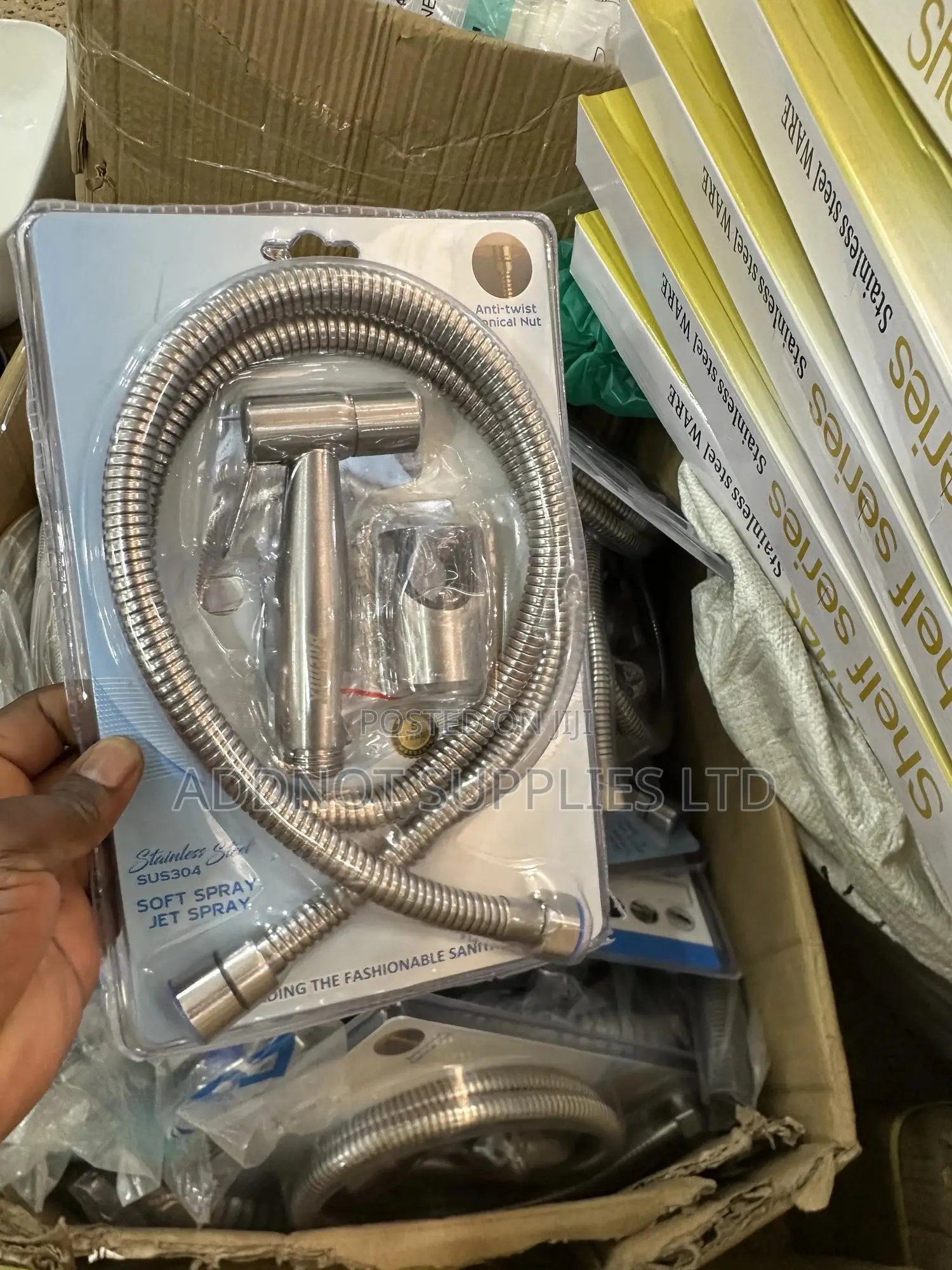 Shataf or Bidet Sprayer in Black and Silver