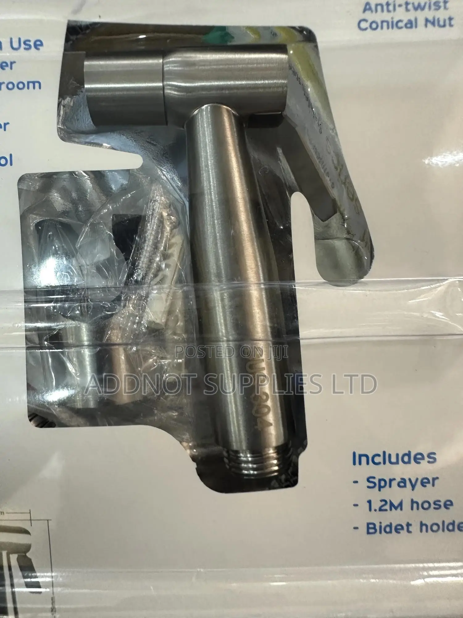 Shataf or Bidet Sprayer in Black and Silver