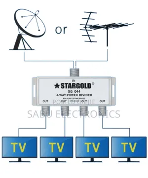 Premium Stargold Sg-04a 4-Port Satellite Signal Splitter