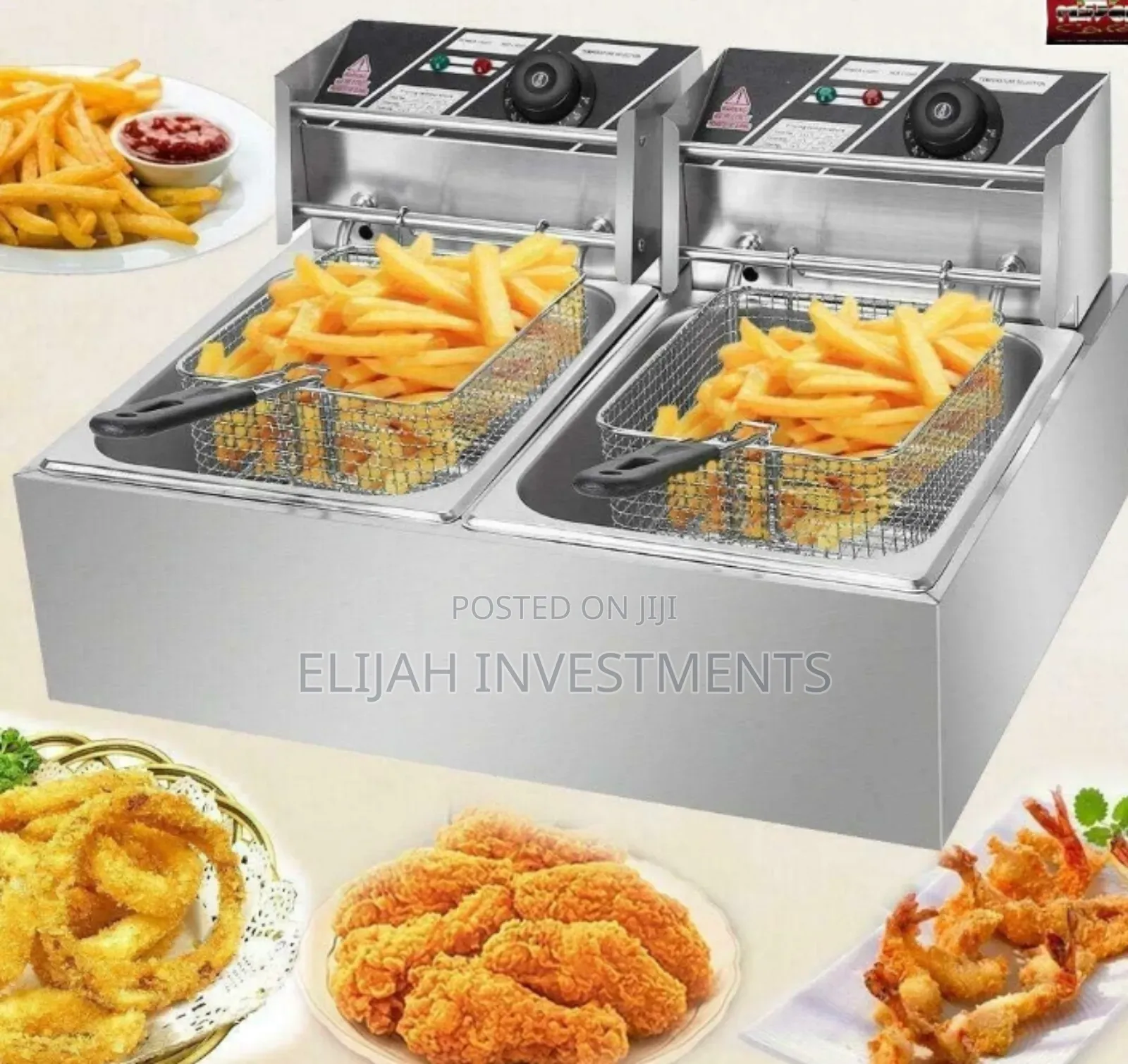 Double Chicken and Chips Electric Fryer