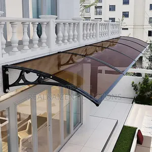 Aluminium Door| Brown Window Awnings Outdoor Canopy 120x80cm