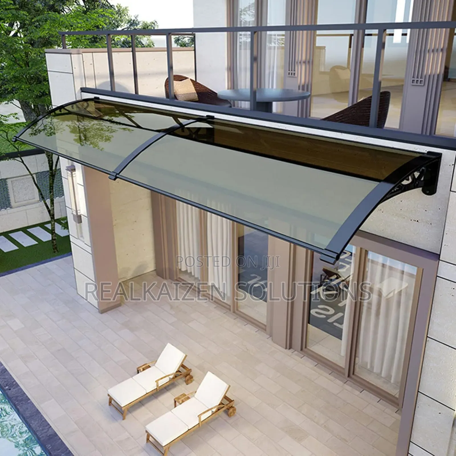 Aluminium Door| Brown Window Awnings Outdoor Canopy 120x80cm