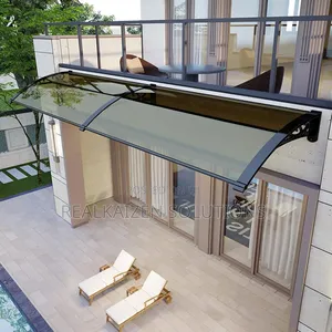 Aluminium Door| Brown Window Awnings Outdoor Canopy 120x80cm