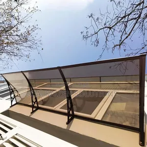 Aluminium Door| Brown Window Awnings Outdoor Canopy 120x80cm