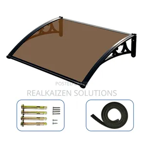 Aluminium Door| Brown Window Awnings Outdoor Canopy 120x80cm