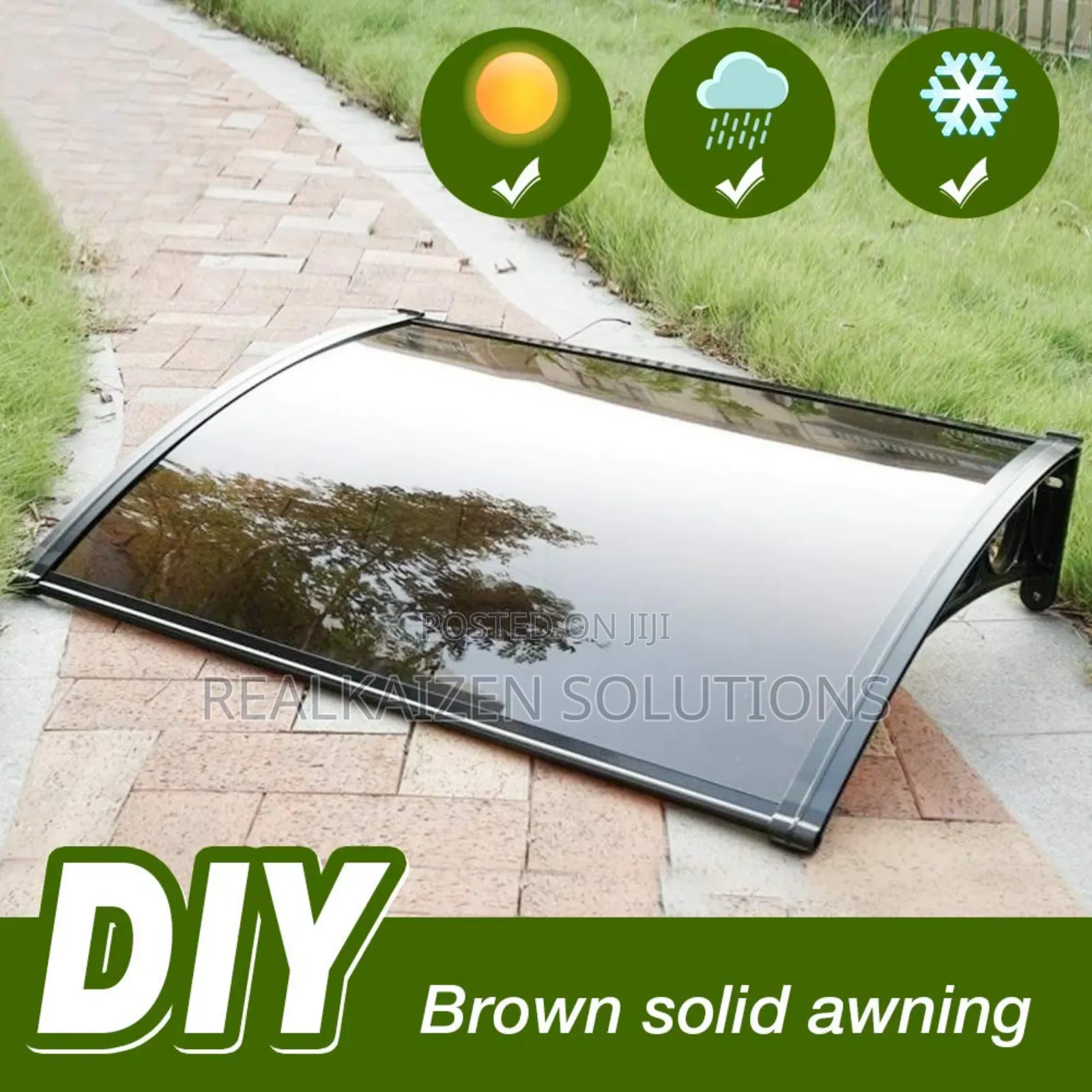 Aluminium Door| Brown Window Awnings Outdoor Canopy 120x80cm