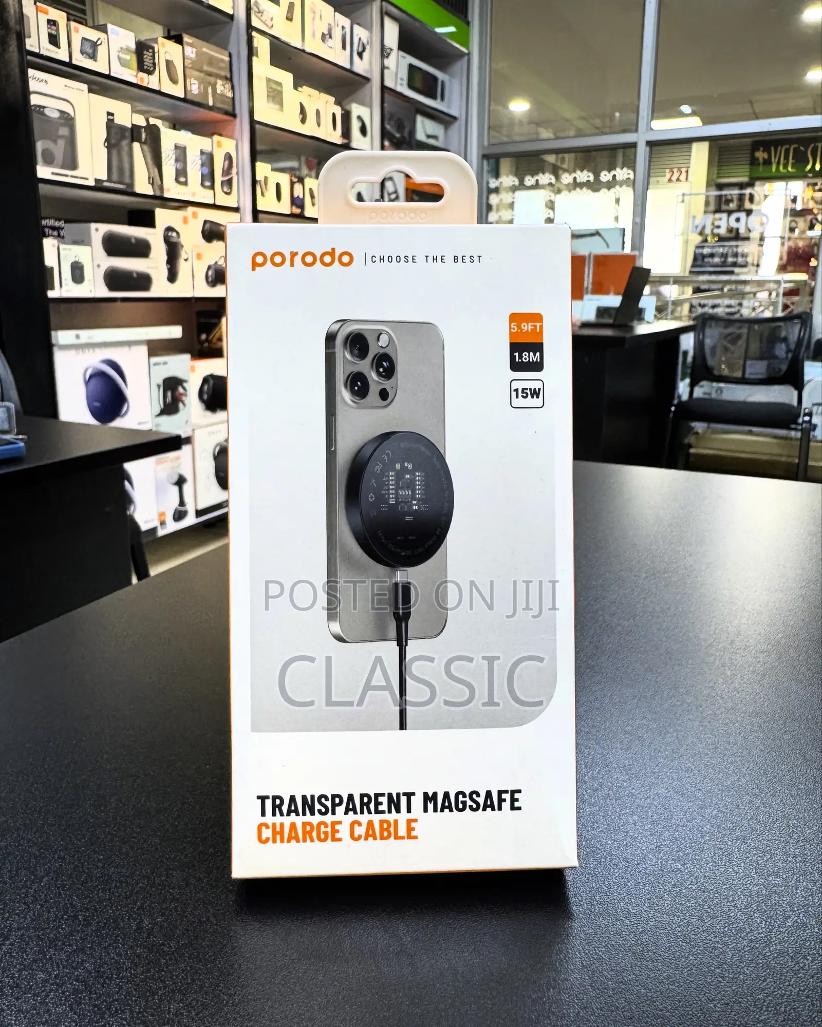 Porodo Transparent Magsafe Charging Cable