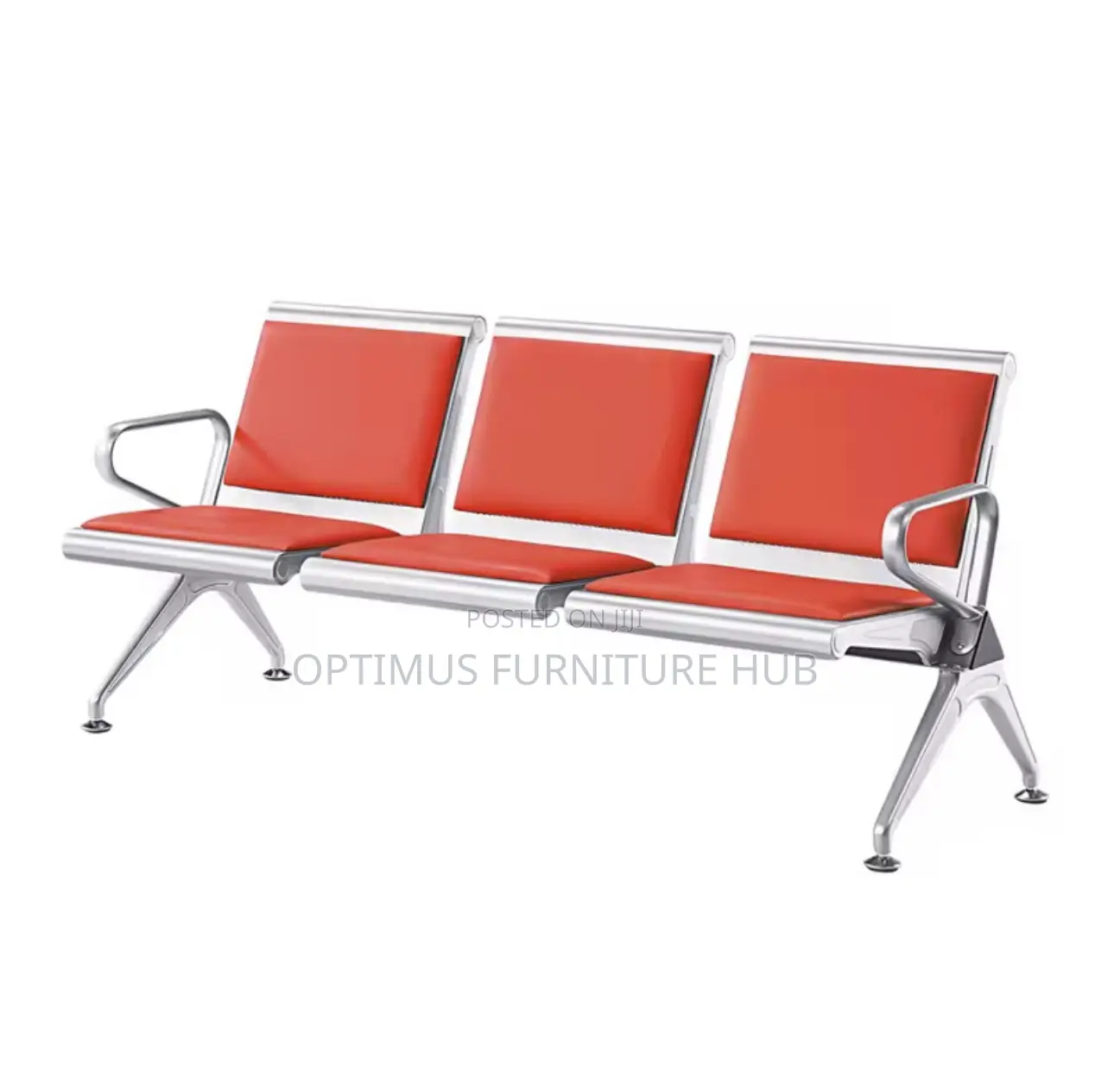 Red Three Seater Waiting Chair