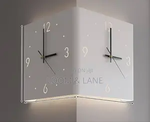 Wall House Corner Clock Side by Side View With Led Lights