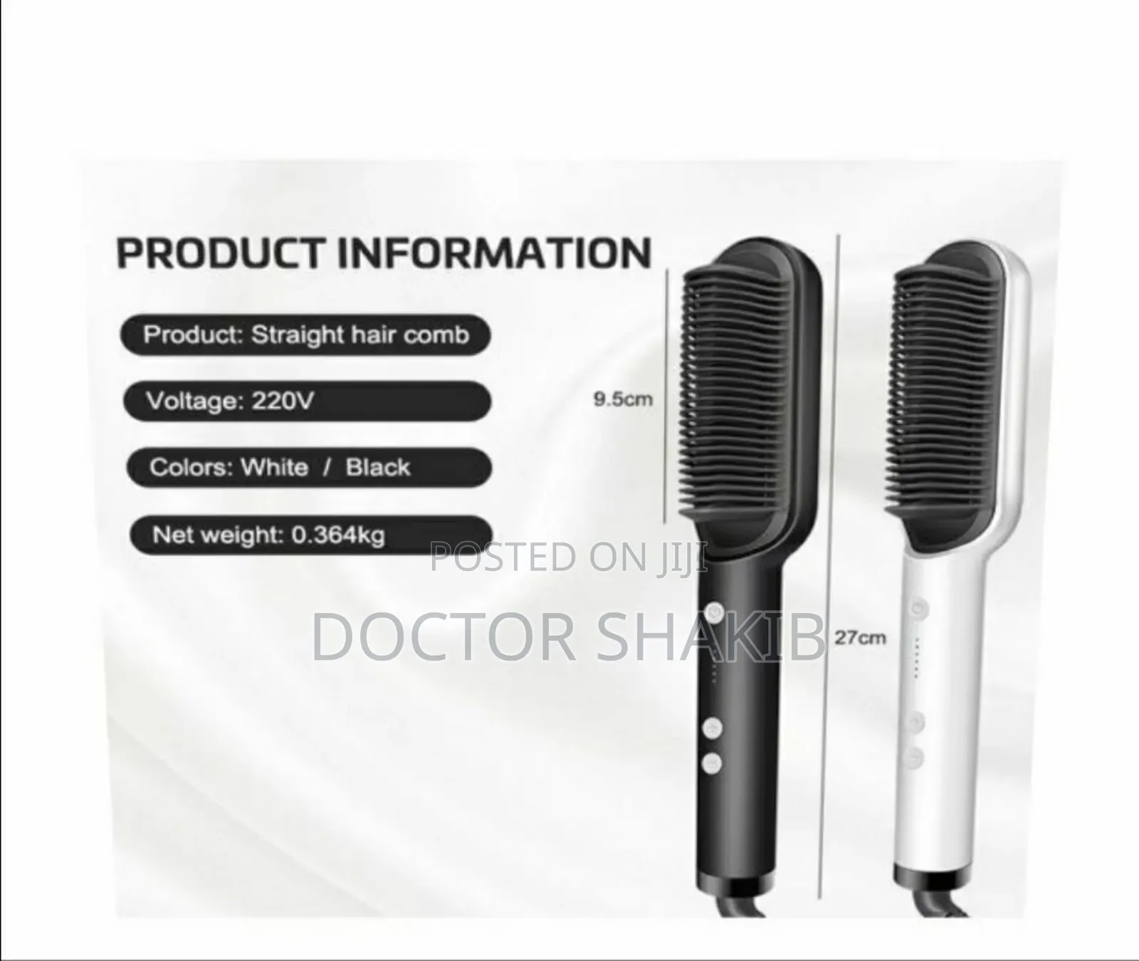 High Quality 2-in-1 Electric Hair Straightener, Comb