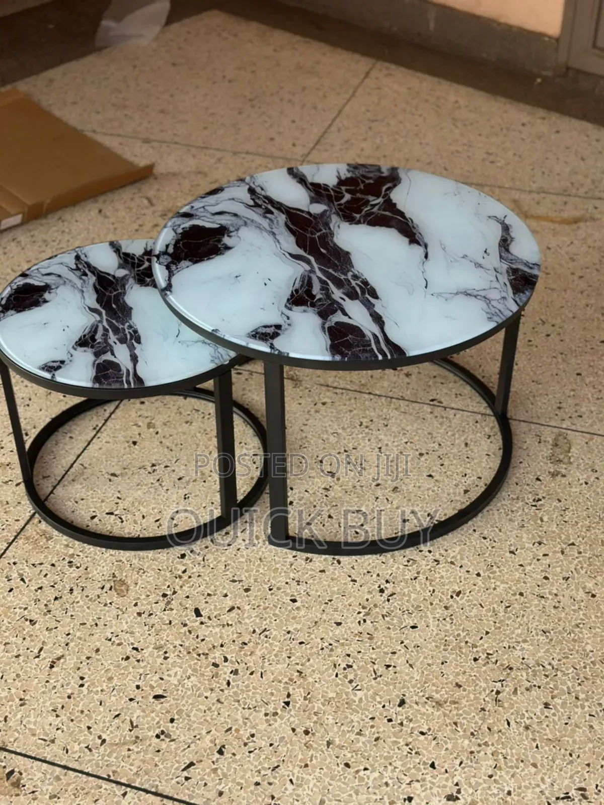 High-Quality Round Marble Coffee Set