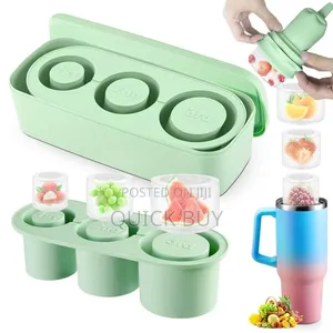 Cylinder Ice Cube Tray With Lid and Container