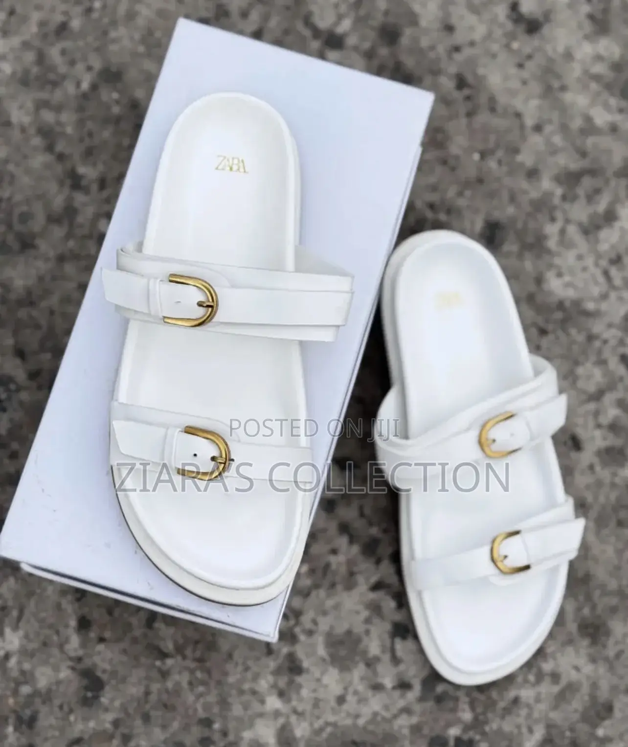 White ,Black And Brown Zara Lady’S Sandals