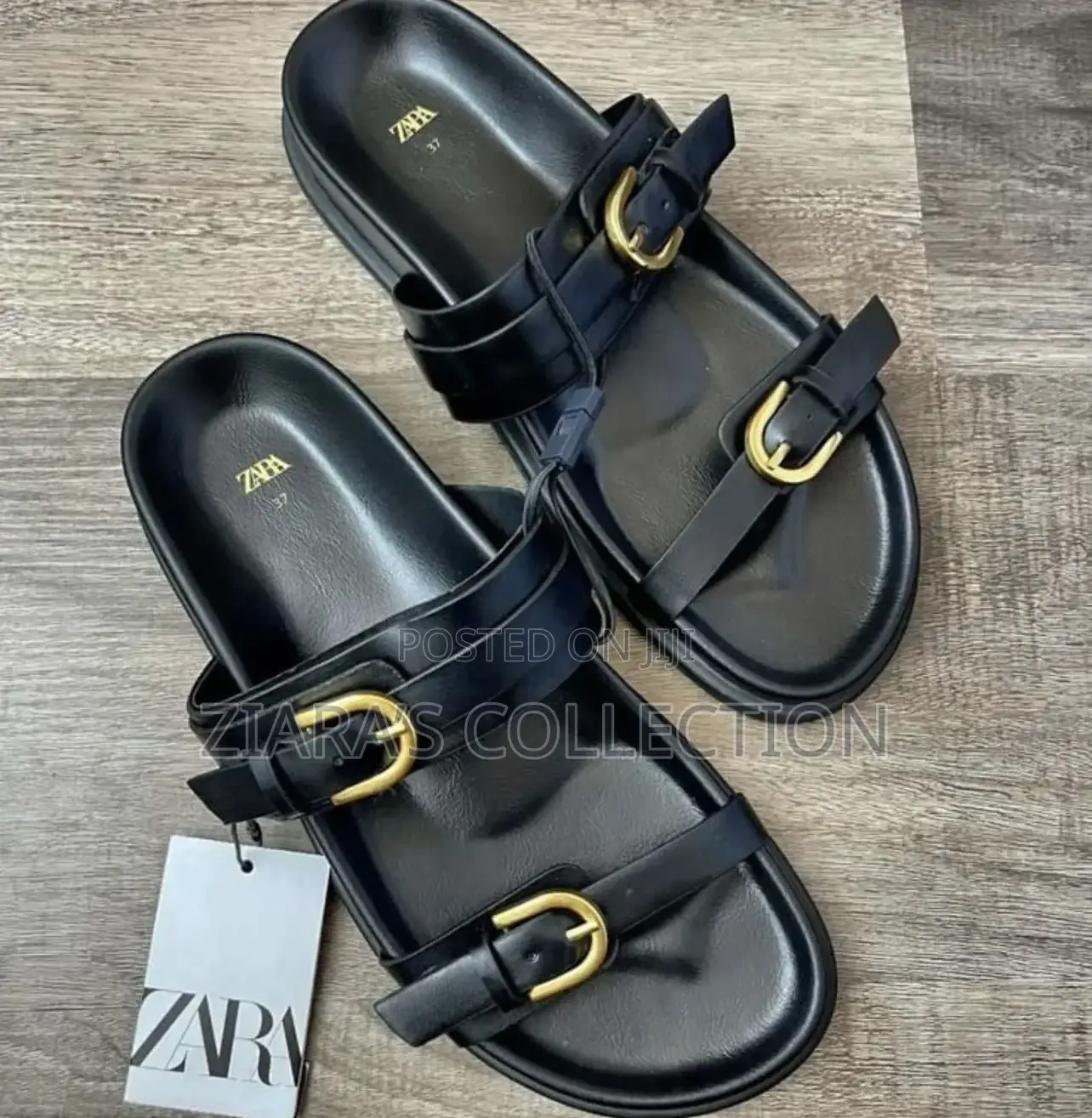 White ,Black And Brown Zara Lady’S Sandals