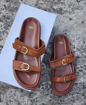 White ,Black And Brown Zara Lady’S Sandals