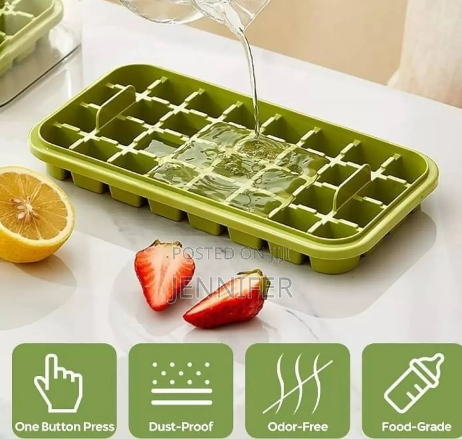 Odor Free Ice Cube Mold With Quick Release Button