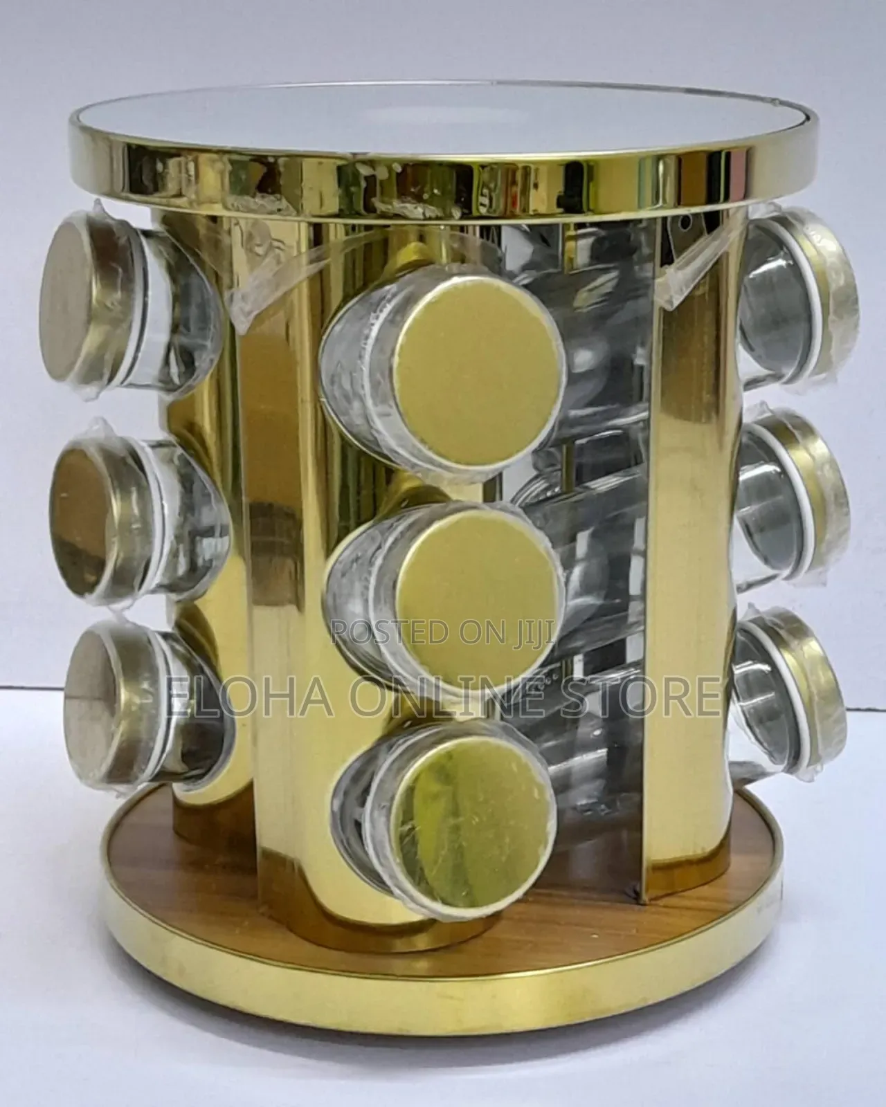 Countertop Glass Rotating Spice Rack 12 Spice Jars Organizer